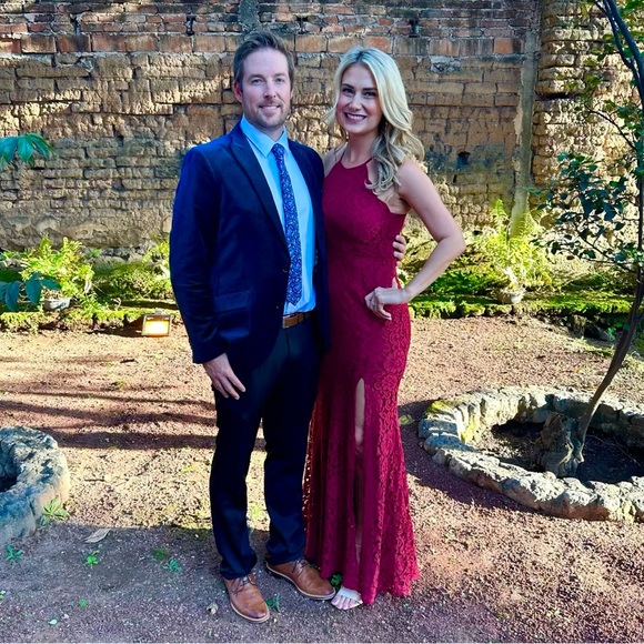 Lulus Splendor of love red wine lace maxi dress - Picture 4 of 4